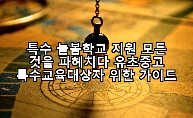 특수 늘봄학교 지원 모든 것을 파헤치다 유초중고 특수교육대상자 위한 가이드